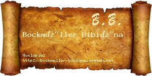 Bockmüller Bibiána névjegykártya